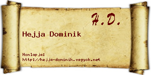 Hejja Dominik névjegykártya